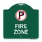 Signmission Fire Zone No Parking Symbol, Green & White Aluminum Architectural Sign, 18" x 18", GW-1818-23972 A-DES-GW-1818-23972 - alternate 1
